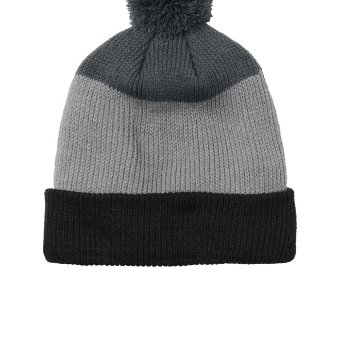 Cozy Striped Pom Beanie Thumbnail
